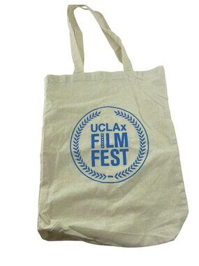 UCLA Film Fest Tote Bag Cream w Blue Letters 100% Cotton
